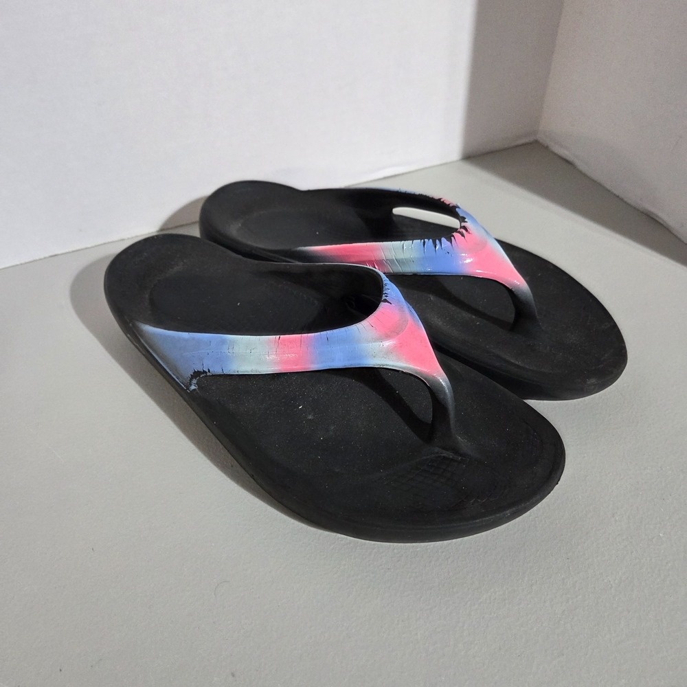 OOFOS OOlala Luxe Sandals Womens Size 9 Thong Comfort Walking Recovery